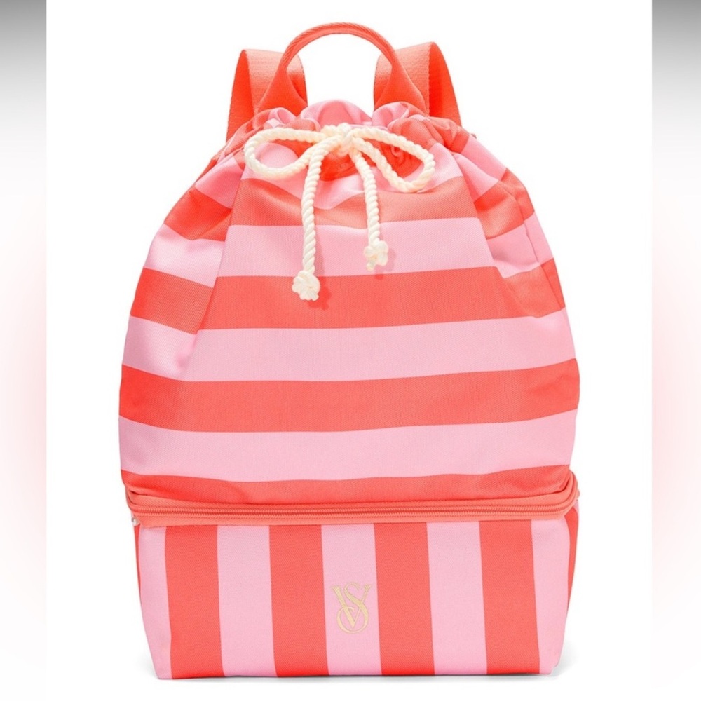 NEW! Victoria's Secret Striped Backpack Cooler Bag New with tags $60 Retail.